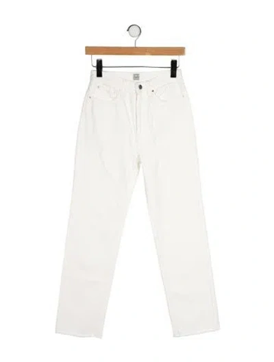 Pre-owned Totême Mid-rise Straight Leg Jeans In Neutral