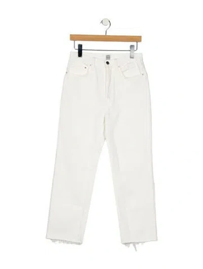 Pre-owned Totême Mid-rise Straight Leg Jeans In White