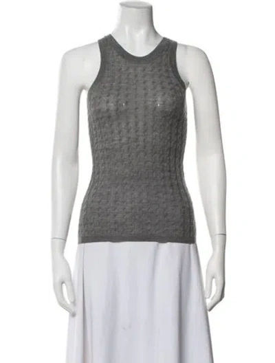 Pre-owned Totême Mini Cable Pj Tank Wool Top In Gray