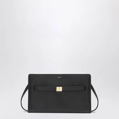 Totême Toteme Mini Crossbody Bag With Belt Detail In Pebbled Leather In Black