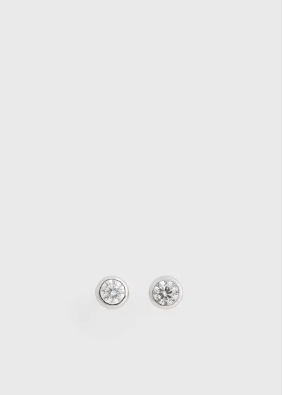 Totême Mini Diamond Studs Silver/white In Gray