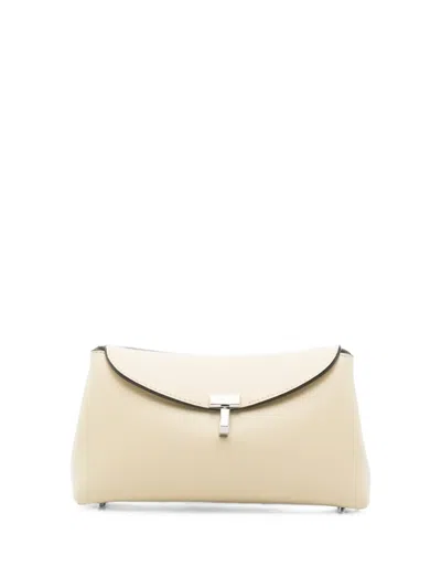 Totême Mini Leather Clutch Bag In Neutral