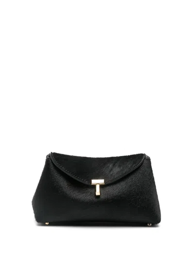 Totême Mini Leather Clutch In Black