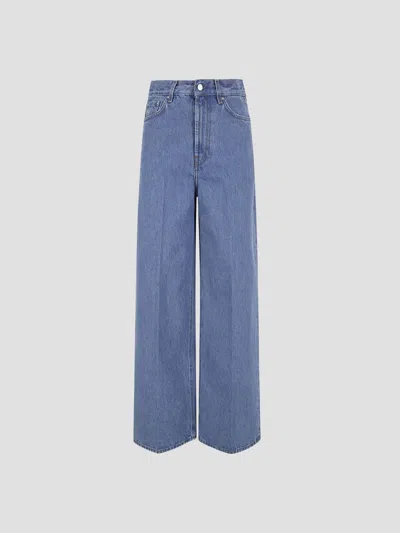 Totême Toteme Mini Relaxed Fit Wide-leg Trousers In 167