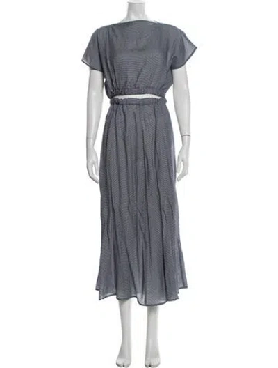 Pre-owned Totême Mini Stripe Silk Set Silk Skirt Set W/ Tags In Blue