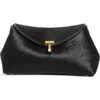 Totême Toteme Mini T-lock Clutch Bag In Black