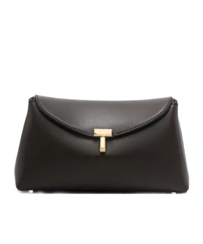 Totême Mini T-lock Clutch Bag In Black