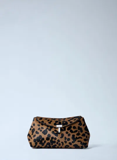 Totême Mini T-lock Clutch Bag In Brown
