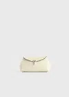 Totême Mini T-lock Naplack Clutch Milk In White