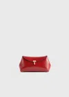 Totême Mini T-lock Naplack Clutch Red In Red
