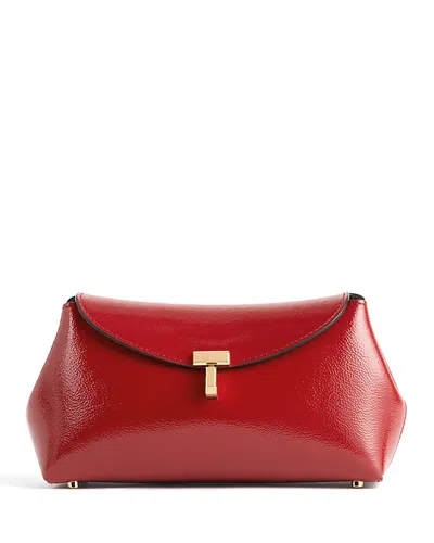 Totême Mini T Lock Naplack Clutch In Red