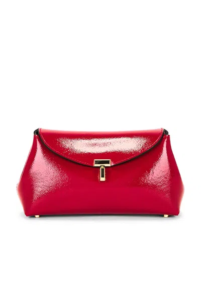 Totême Mini T-lock Naplack Clutch In Red