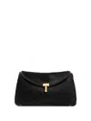 Totême Mini T-lock Pony-hair Clutch Bag In Black