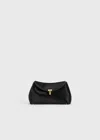 Totême Womens Black T-lock Pony Hair Leather Clutch Bag In Black