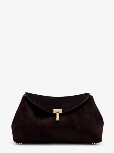 Totême Mini T-lock Ponyskin Clutch In Purple