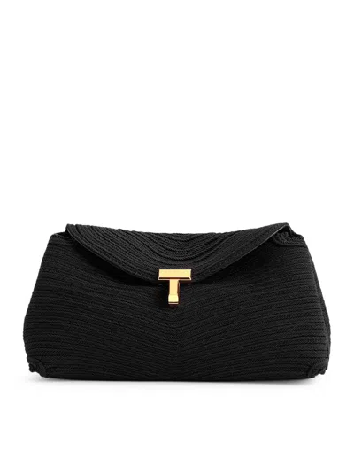 Totême Mini T-lock Clutch In Black