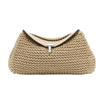 Totême Toteme Mini T-lock Clutch -  - Leather - Beige