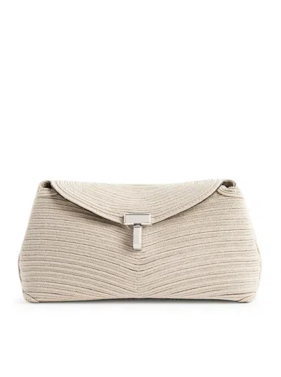 Totême Mini T-lock Clutch In White