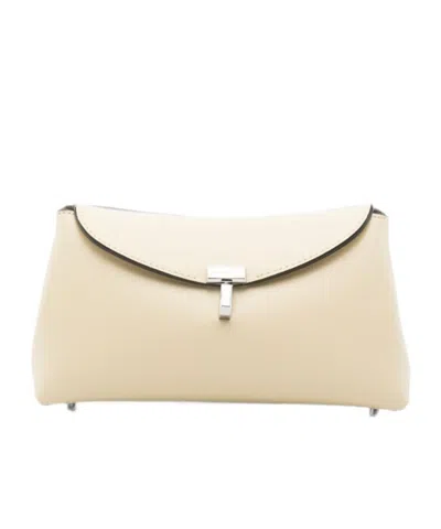 Totême Mini T-lock Clutch In White