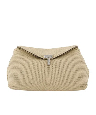 Totême Mini T-lock Drawstring Clutch In Red