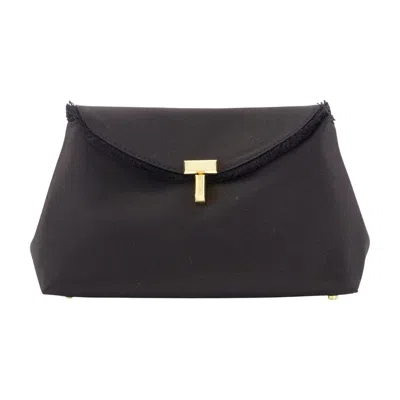 Totême Toteme Mini T-lock Frayed Clutch -  - Silk - Black
