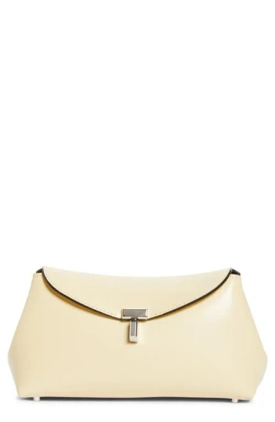 Totême Toteme Mini T-lock Leather Clutch In Neutral