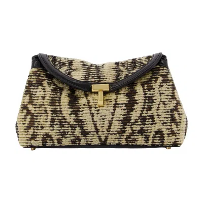 Totême Toteme Mini T-lock Paisley Clutch -  - Synthetic - Black