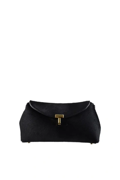 Totême Mini T-lock Pony Hair Clutch