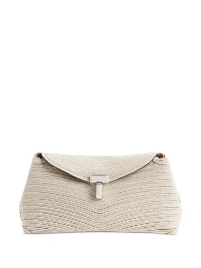 Totême Mini T-lock Rope Clutch Bag In White