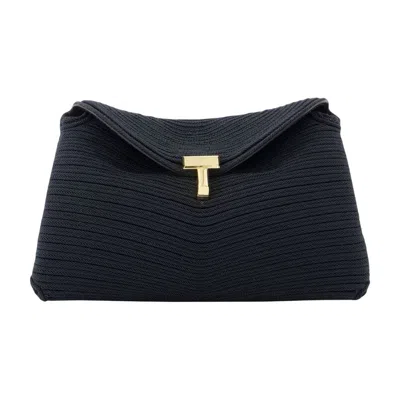 Totême Toteme Mini T-lock Rope Clutch -  - Canvas - Black