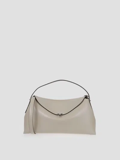 Totême Toteme Mini T-lock Top Handle Bag In White
