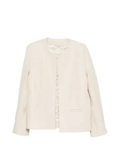 Totême Minimal Biker Jacket In Neutral