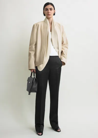 Totême Minimal Biker Jacket Stone In Grey