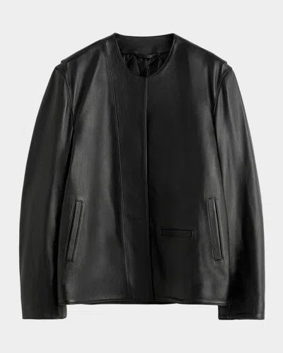 Totême Toteme Minimal Leather Biker Jacket In Black