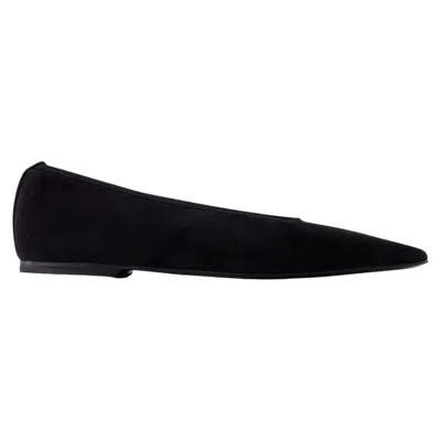 Totême Women's Velvet Ballerinas Made From Recycled Polyester With Elastic Trim In Black