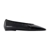 Totême Minimalist Croco-embossed Ballerinas Black