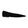 Totême 10mm Minimalist Velvet Ballerina Flats In Black