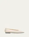 Totême Minimalist Croc-embossed Patent Leather Ballerina Flats In Neutral