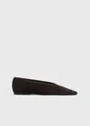 Totême Minimalist Suede Ballerinas Pepper In Black
