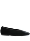 Totême Minimalist Suede Ballerinas Pepper
