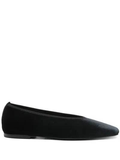 Totême Toteme Minimalist Velvet Ballerinas In Animal Print