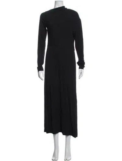 Pre-owned Totême Mock Neck Long Dress In Black