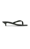 Totême Toteme Croc-embossed Leather Flip-flop Sandals In Black