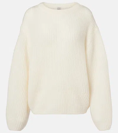 Totême Womens Toteme Ribbed Long-sleeves Wool-blend Jumper In Brown