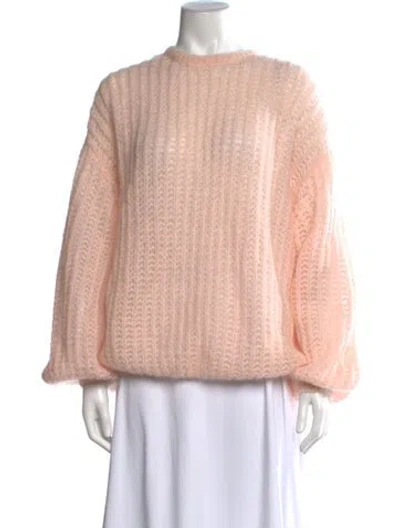 Pre-owned Totême Mohair Crew Neck Sweater In Pink