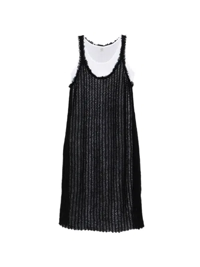 Totême Mohair Knit Tank Dress In Black