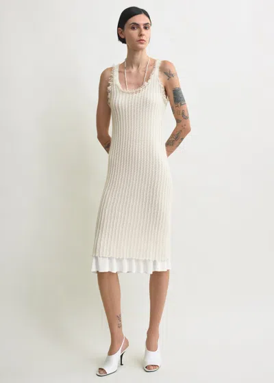Totême Mohair Knit Tank Dress Off-white In Neutral