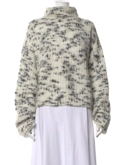Pre-owned Totême Mohair Patterned Sweater In White