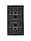 Totême Monogram Beach Towel Rectangular Soft Texture In Black