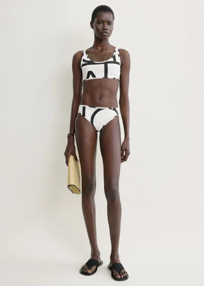 Totême Monogram Bikini Bottoms Tofu In White